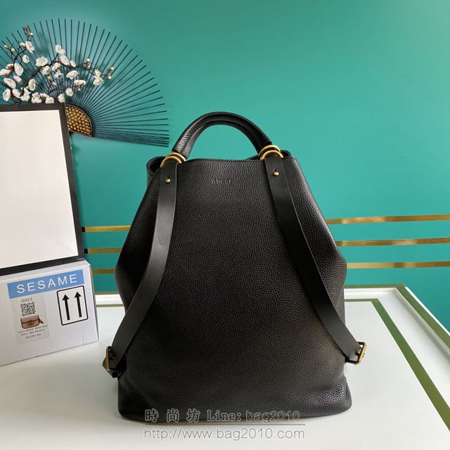 Gucci古馳包包 G家新款雙肩包 款號:451000 古奇黑色全皮印花蛇男士手提後背包  gdj1226